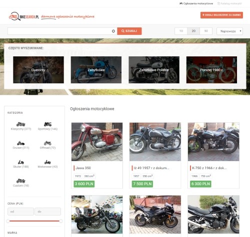 Strona główna portalu bikesearch